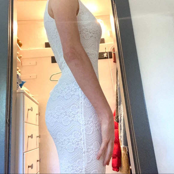 White Lace Body Con Forever 21 Dress - Picture 4 of 5